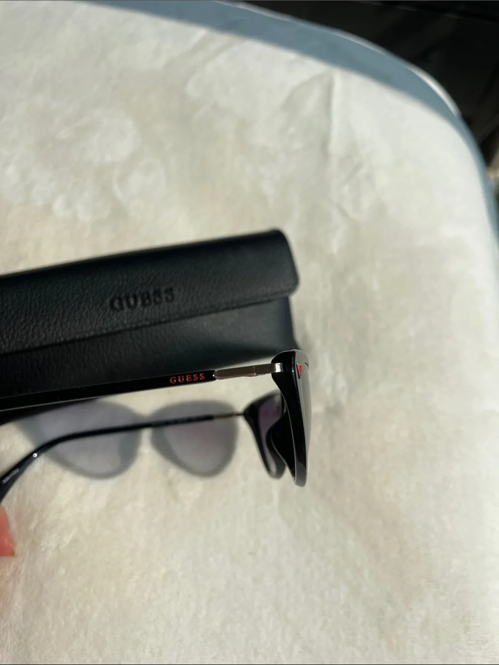 Guess Black Cat Eye Sunglasses with Dark Gradient Lenses